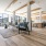 Spacious well lit lounge with large open area and ample seating